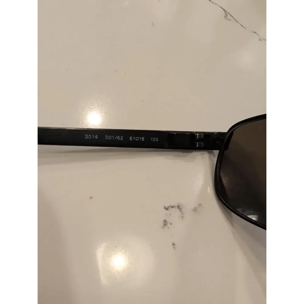 Revo 3014 001/62 Vintage Black Aviator Sunglasses Blue Mirror Lens Italy Wrap